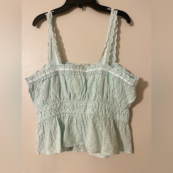 Sam Edelman Doria Eyelet Lace Crop Top LG - Picture 5 of 6